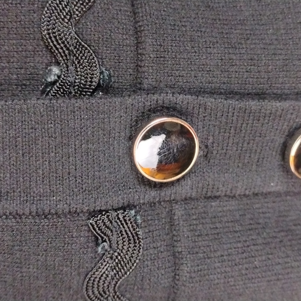 Charter Club Woman Black Crochet Textured Short Sleeve Button Up Cardigan Top - Picture 13 of 14
